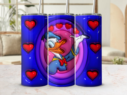 Cartoon Character with Hearts Blue Tumbler Product