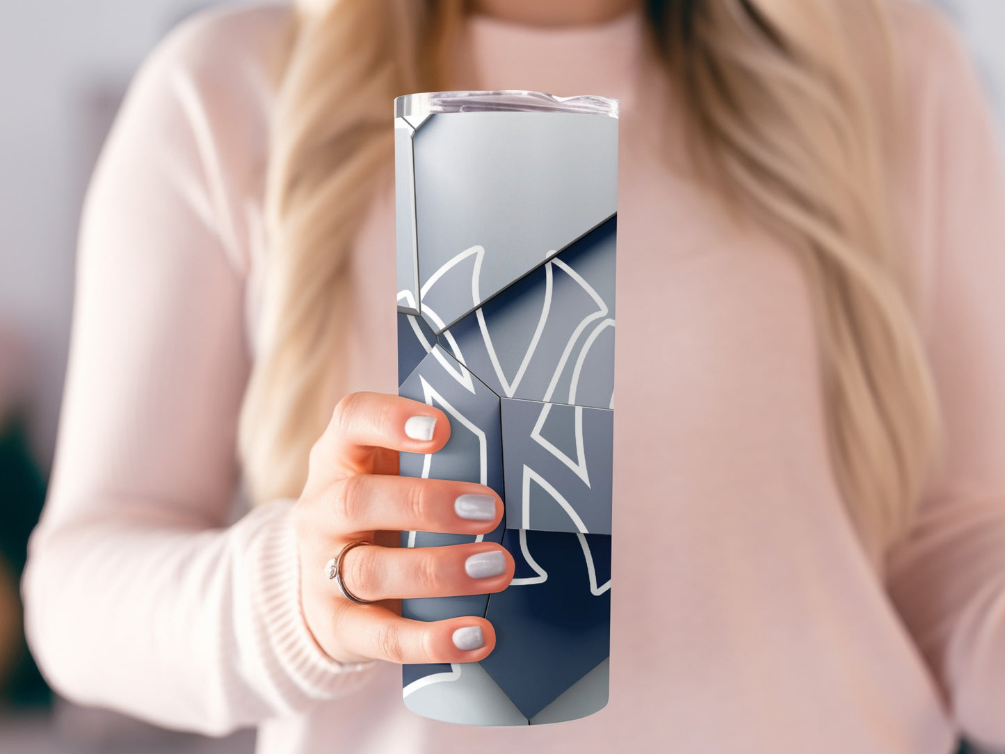 White Outlined Logo Art Geometric Shapes Tumblers