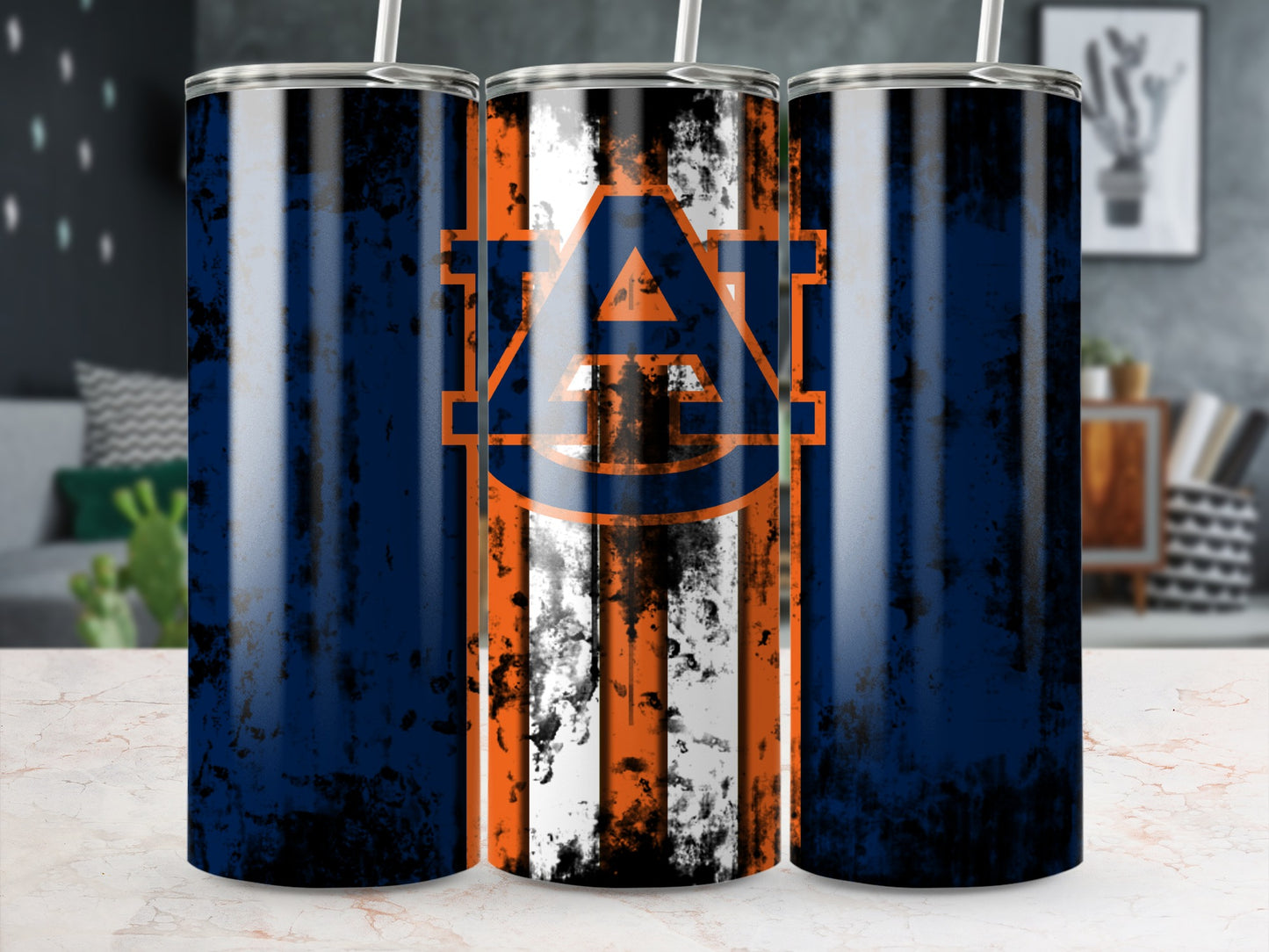 Auburn University Striped Design Tumbler Cup