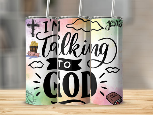 I'm Talking to God Jesus Holy Bible Tumbler