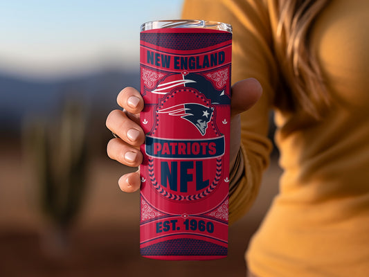 New England Patriots Established 1960 Design Tumbler