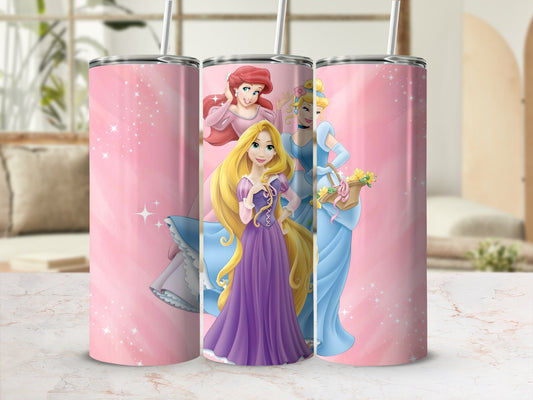 Disney Princess Tumbler with Straw Sparkling Design Tumbler