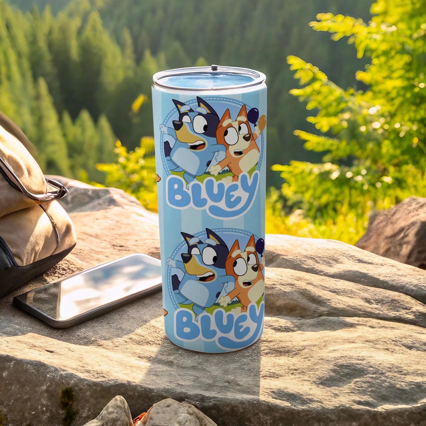 Bluey Cartoon Characters Printed Travel Cup Tumblers