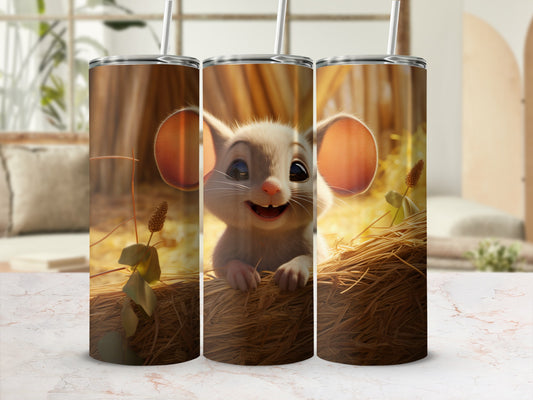 Adorable Mouse in Field Design Tumbler Product