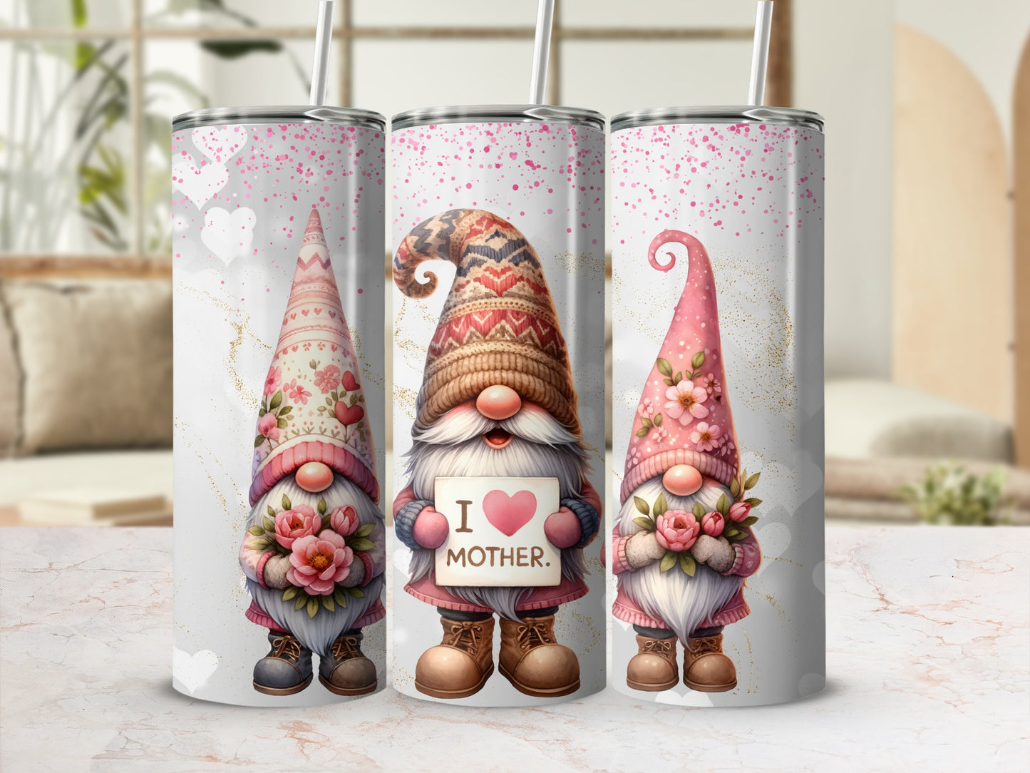 Gnome Themed Stainless Steel Beverage Tumbler Product
