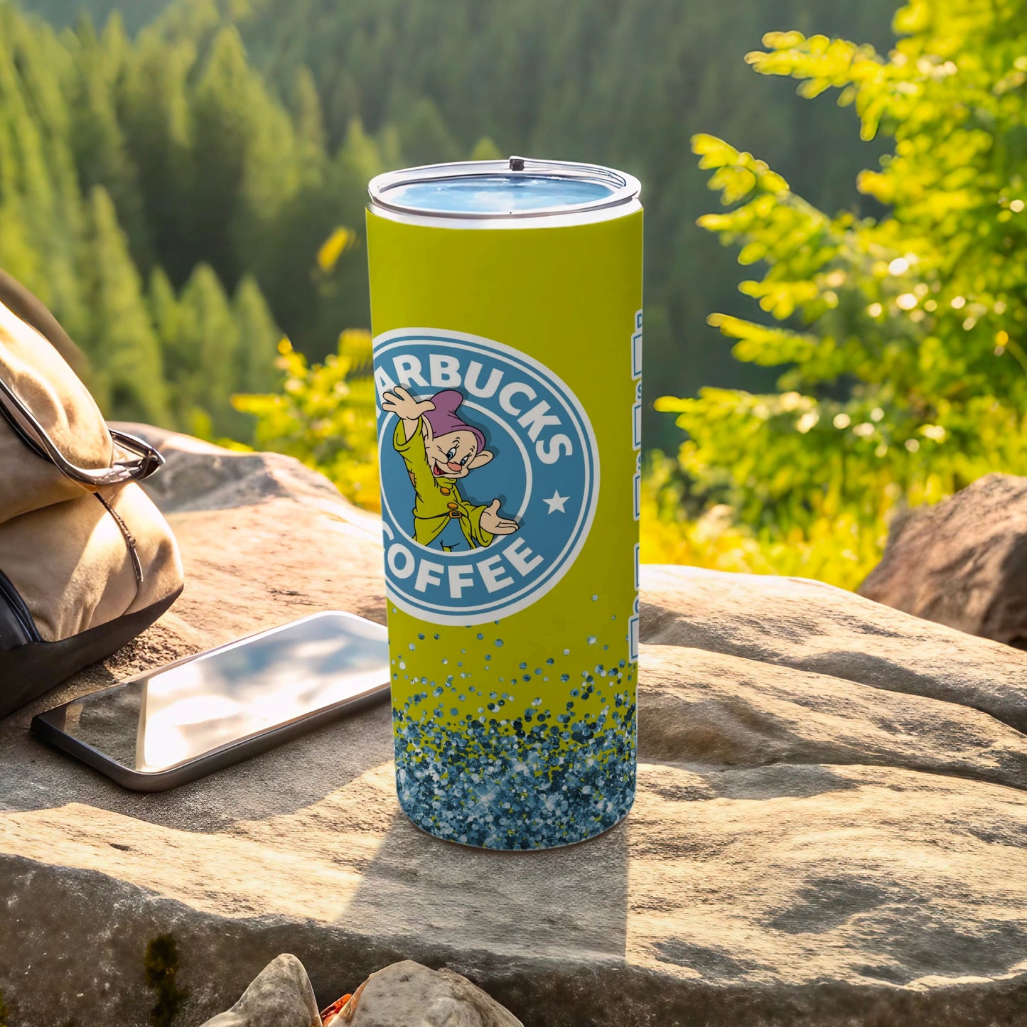 Starbucks Coffee Logo Green Tumbler with Cartoon Print