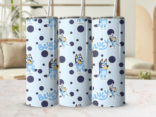 Bluey Polka Dot Patterned Insulated Tumbler Cup