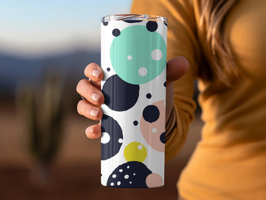 Colorful Polka Dot Pattern Insulated Tumbler