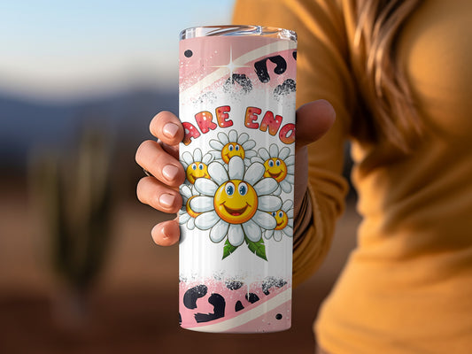 Care Enough Flower Smiley Graphic Tumbler