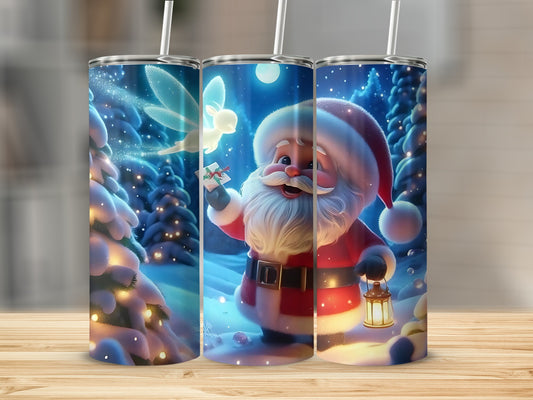 Festive Santa Claus and Fairy Christmas Tumbler