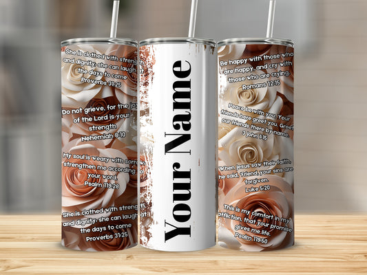 Customizable Tumbler with Inspirational Bible Verses