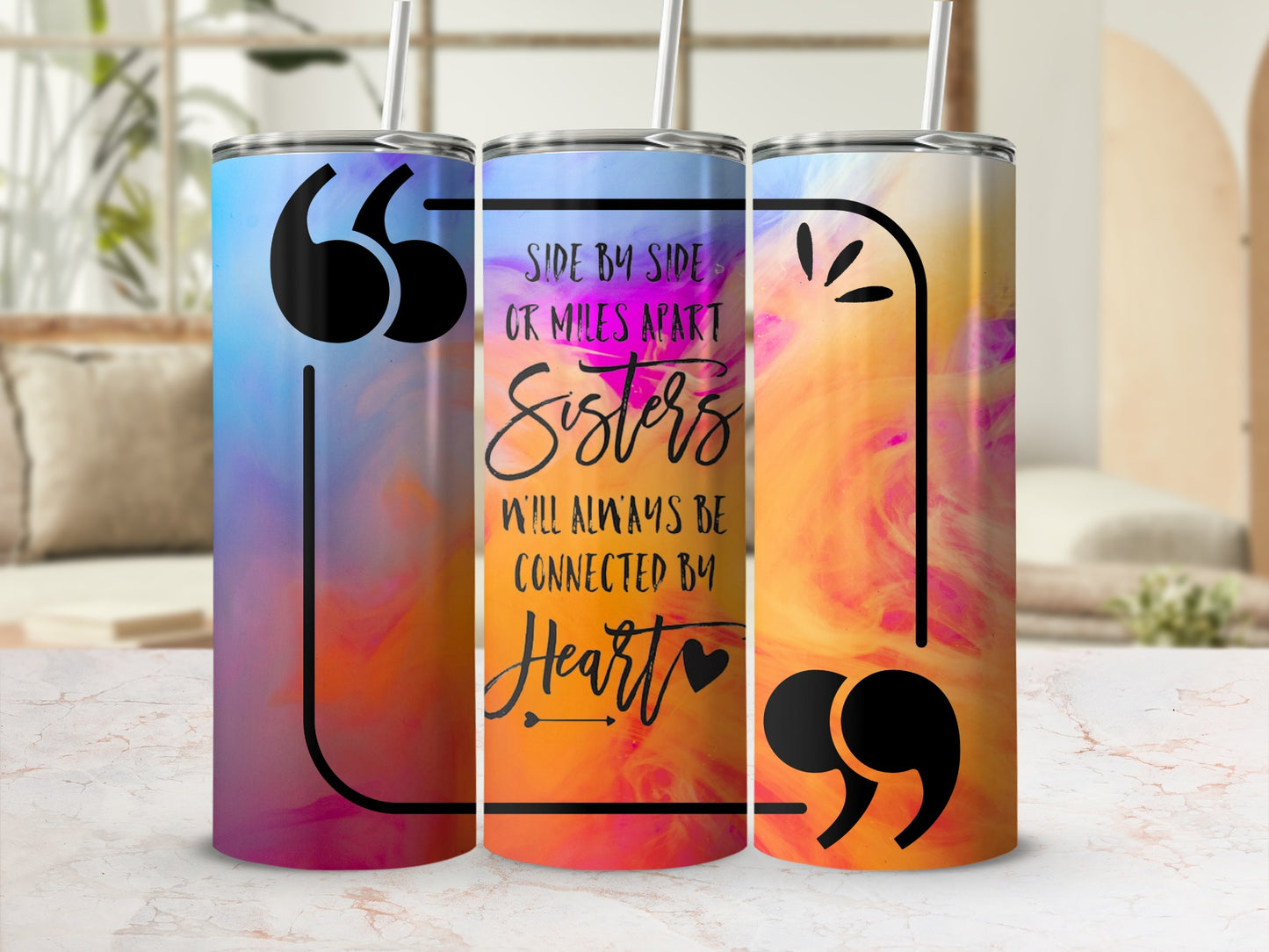 Sisters Will Always Be Connected Double Wall Tumbler