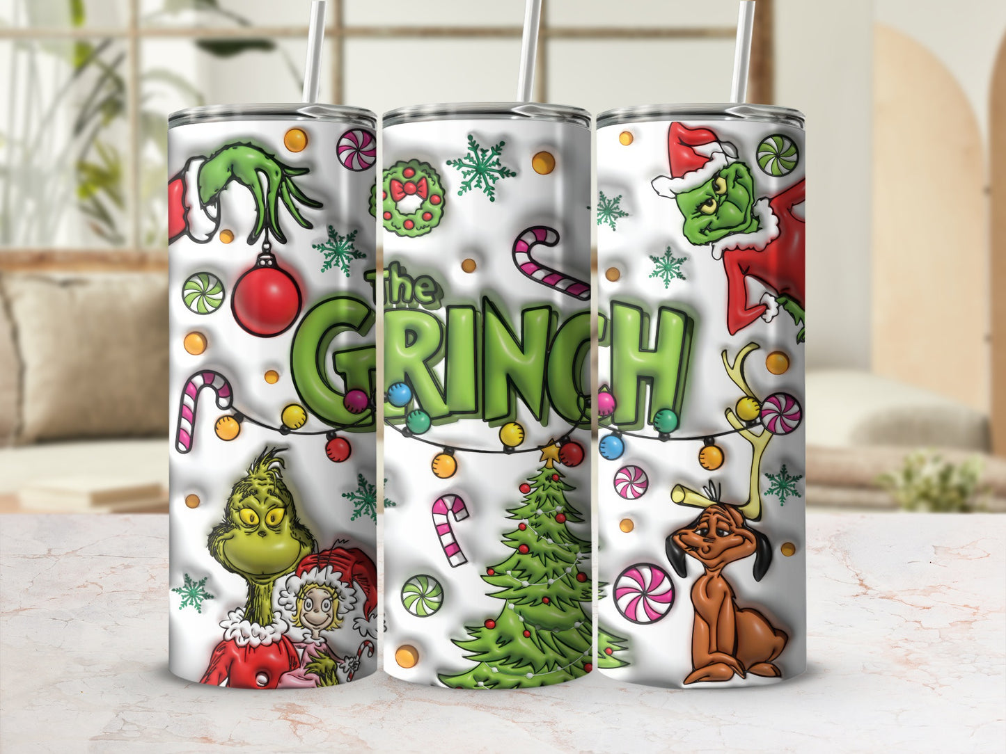Christmas Grinch and Max Double Wall Insulated Tumbler
