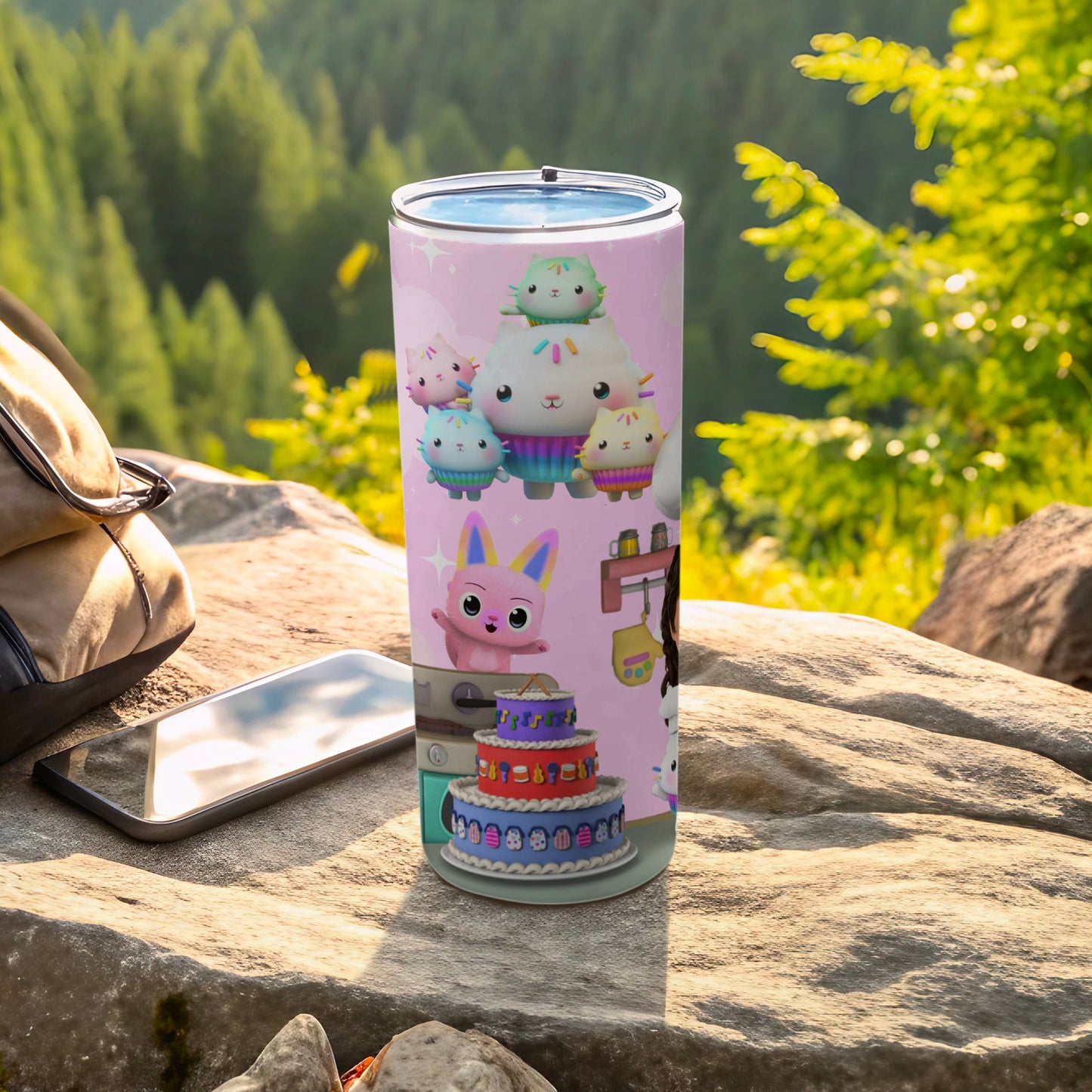 Cute Cartoon Cupcake and Animal Outdoor Tumbler Cups