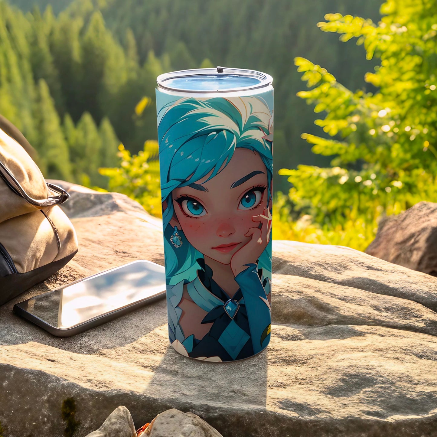 Anime Girl Art Insulated Tumbler for Outdoor Adventures