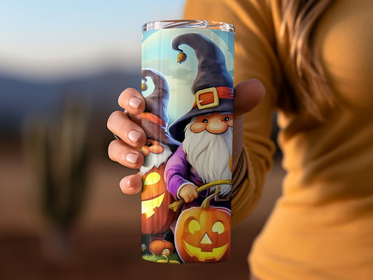 Whimsical Halloween Gnomes Tumbler Cup for Festive Fun
