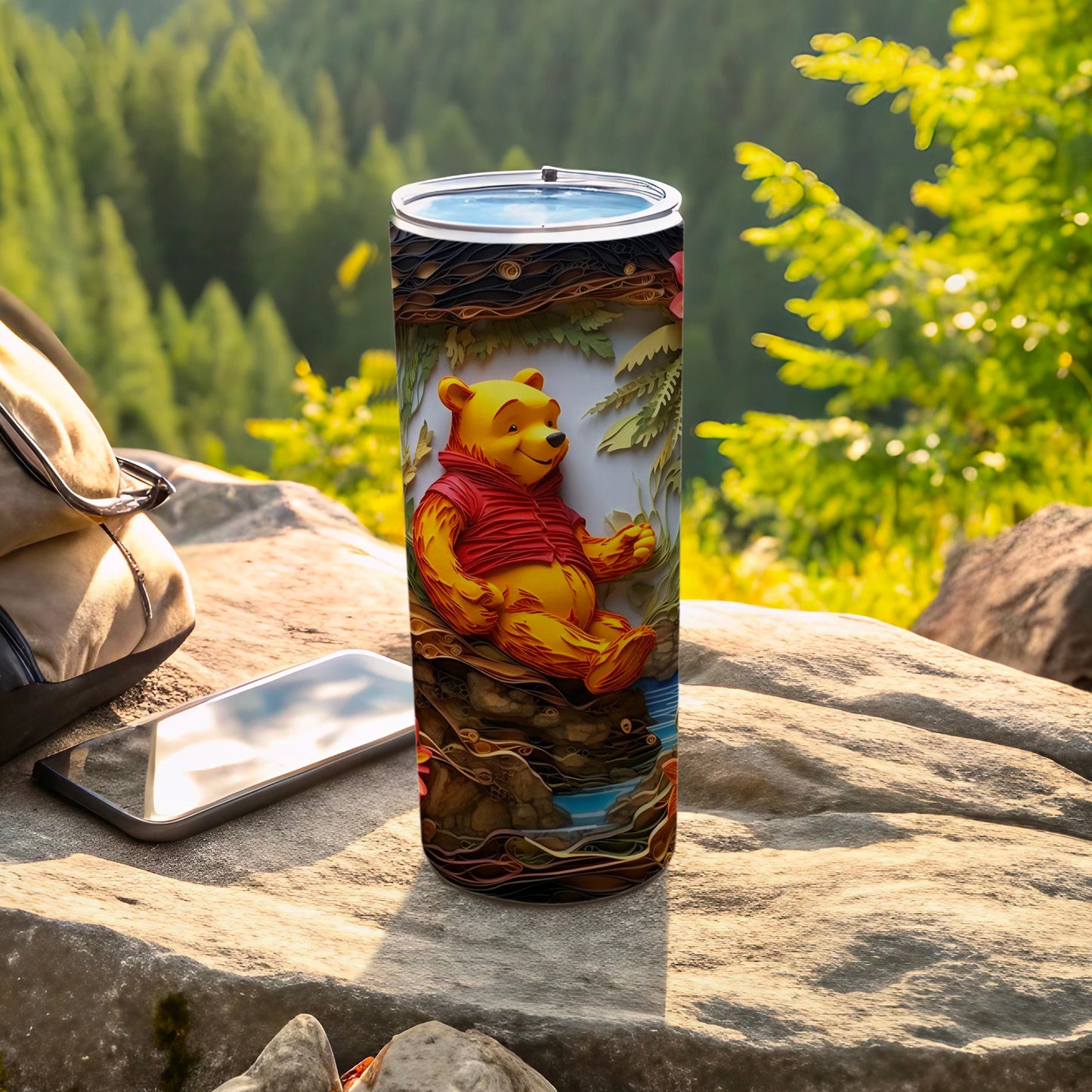 Colorful Adventure Pooh Bear Travel Tumbler Product