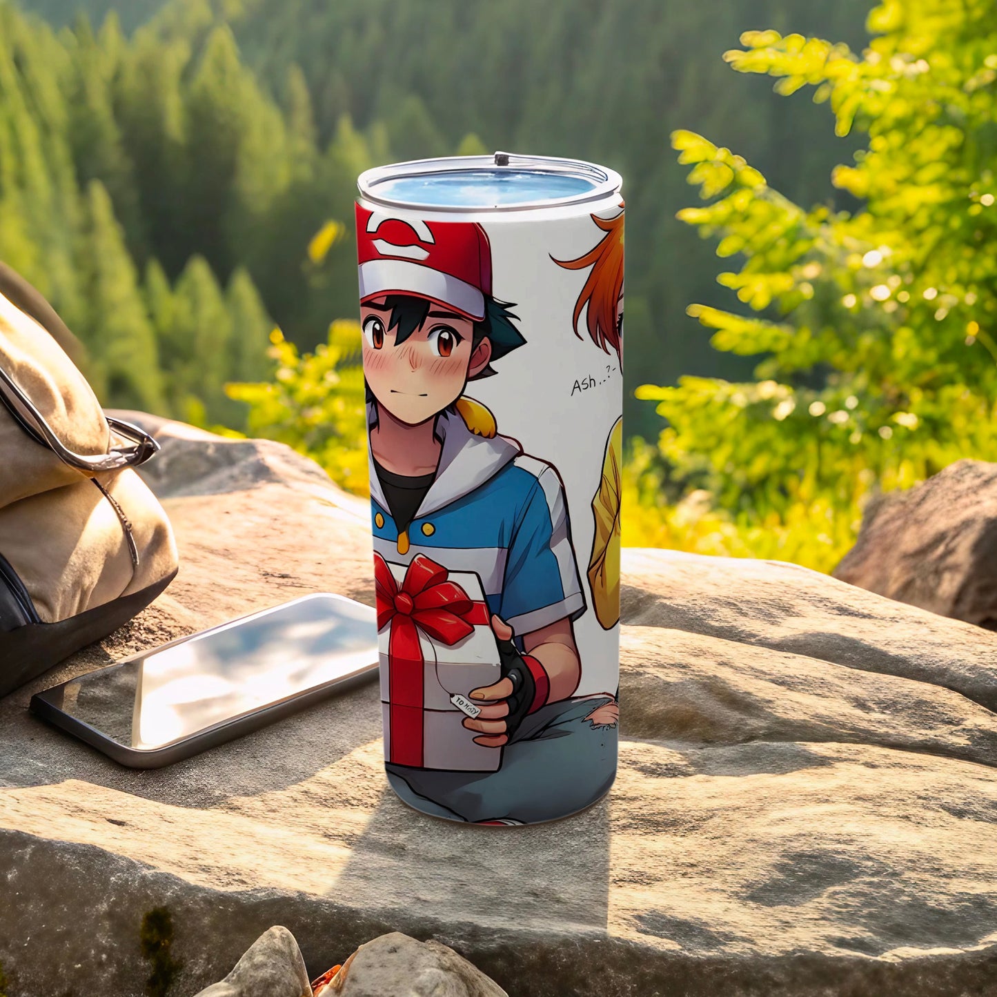 Anime Ash Ketchum and Misty Design Travel Mug