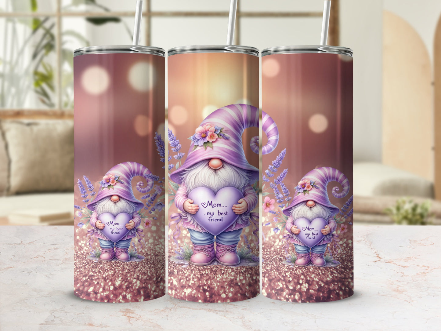 Mom My Best Friend Gnome Tumbler Cup Gift