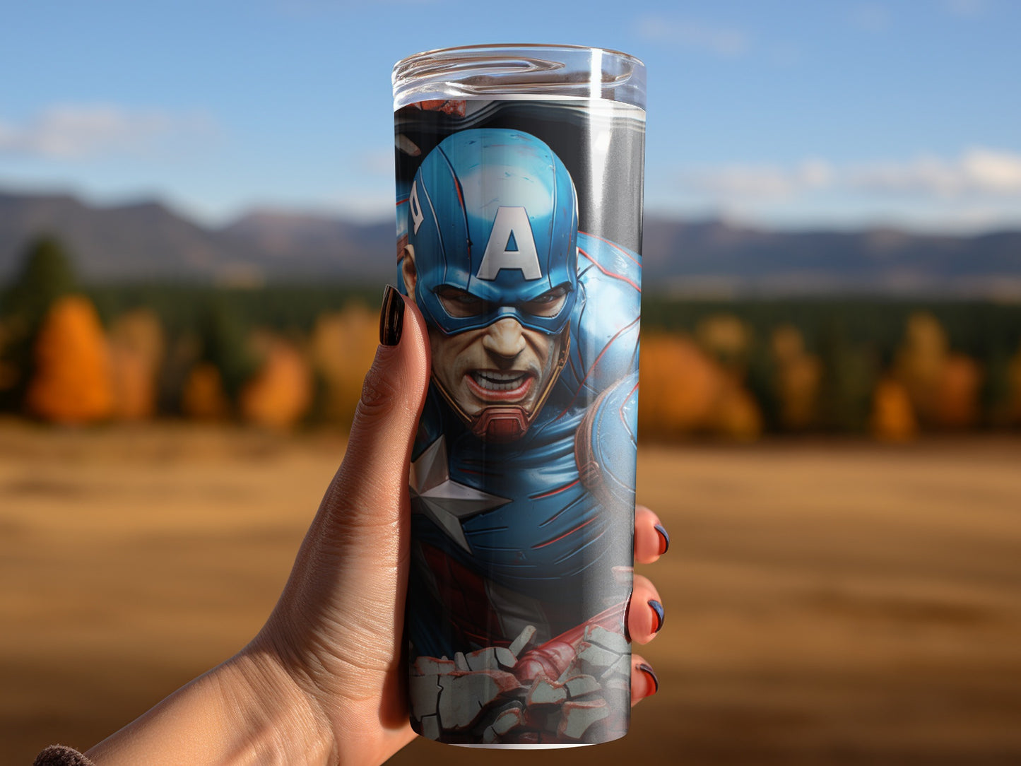 Captain America Inspired Tumbler for Fans and Collectors