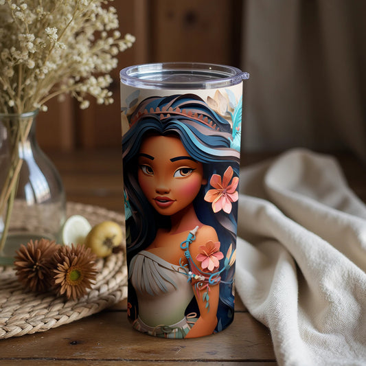 Beautiful Tumbler with Artistic Floral Design