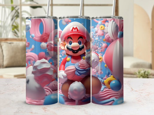 Colorful Character Themed Tumbler with Straw Cup