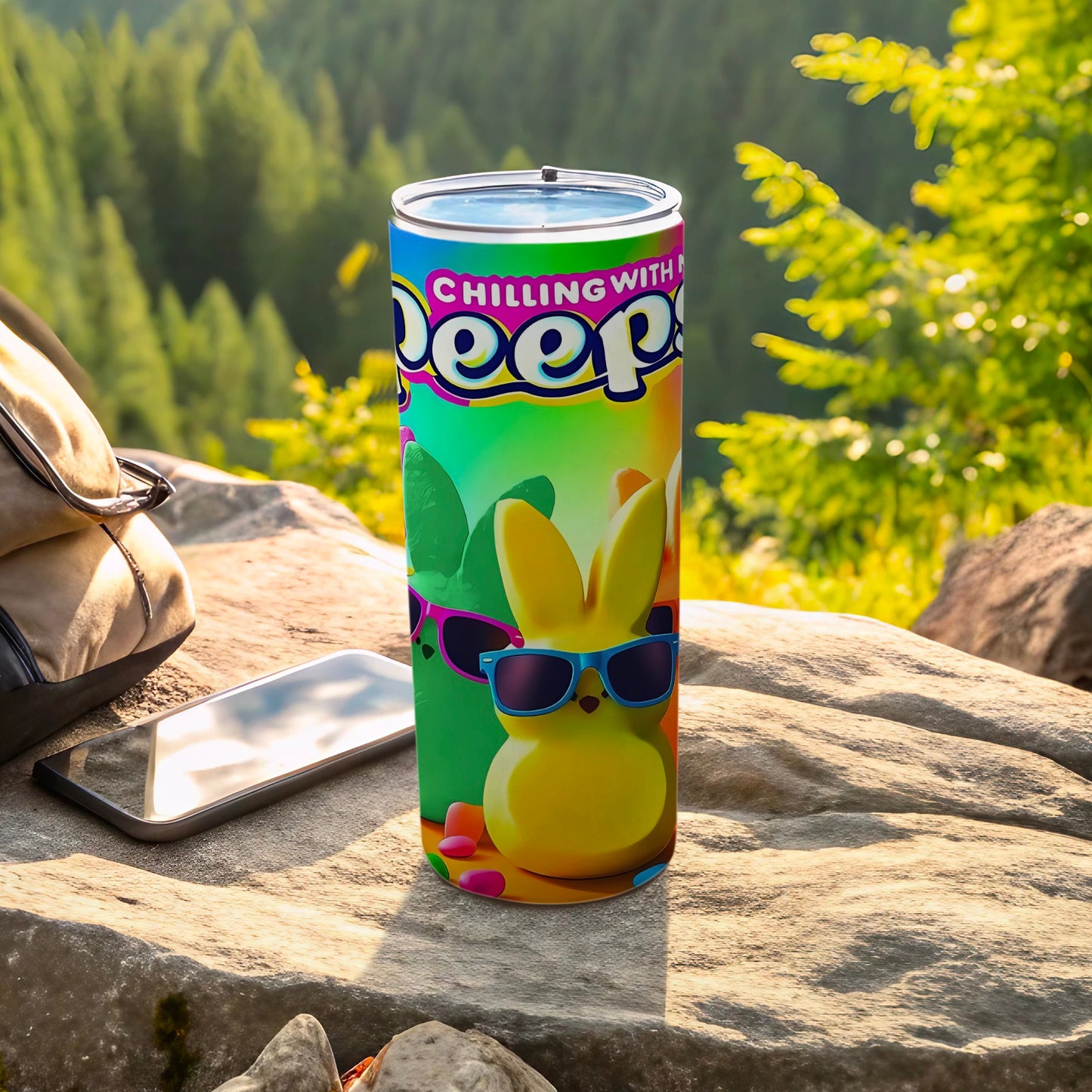 Chilling With Peeps Bunnies Colorful Tumbler Product Type
