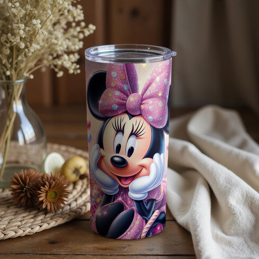 Minnie Mouse Tumbler with Purple Bow Design