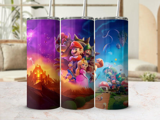 Vibrant Gaming Inspired Tumbler with Lid and Straw