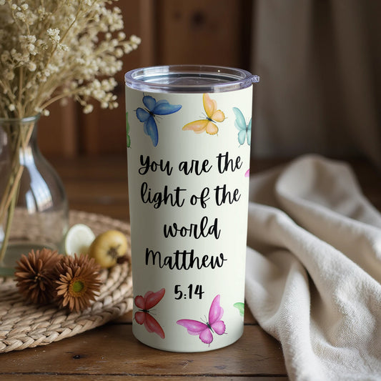 Inspirational Butterfly Design Tumbler with Custom Name