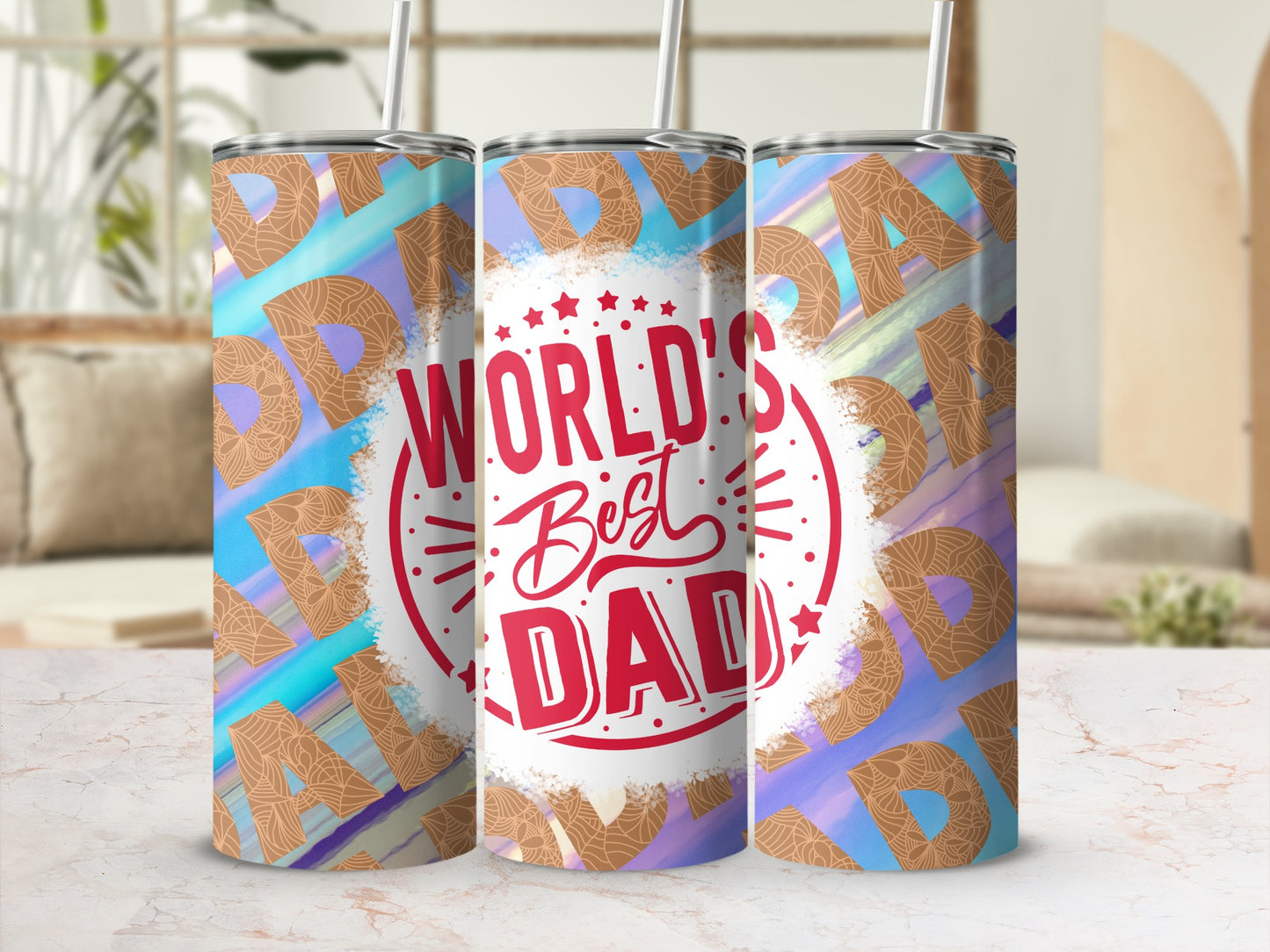 World's Best Dad Colorful Tumbler Father's Day Gift