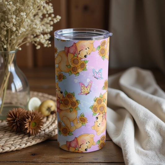 Winnie the Pooh and Sunflowers Decorative Tumbler