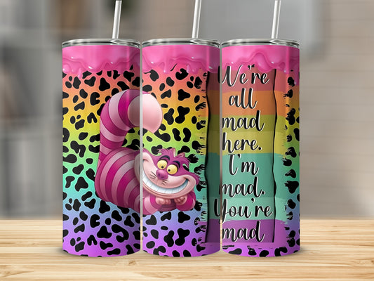 Rainbow Leopard Print Cheshire Cat Insulated Tumbler
