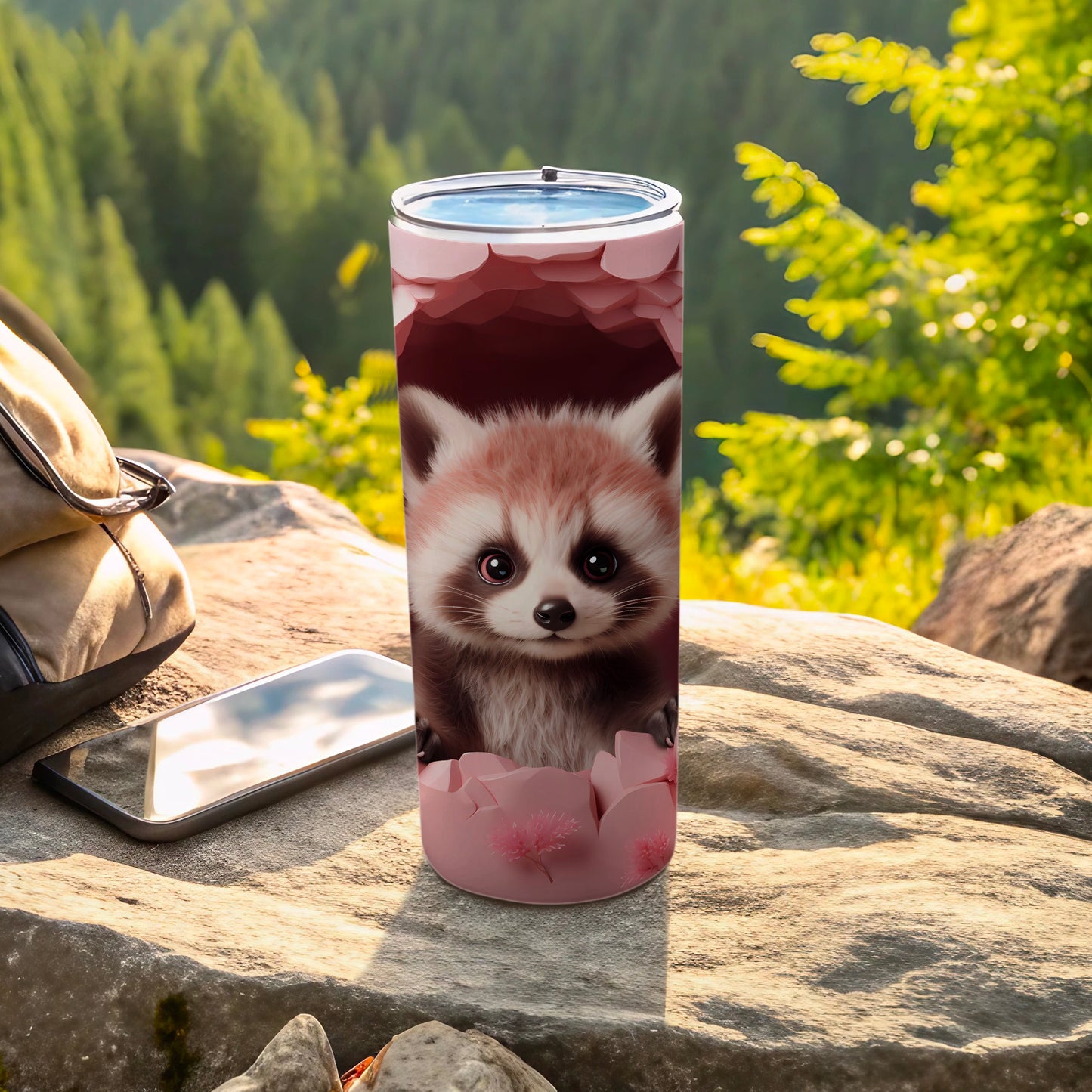 Adorable Red Panda Design Insulated Tumbler Cup