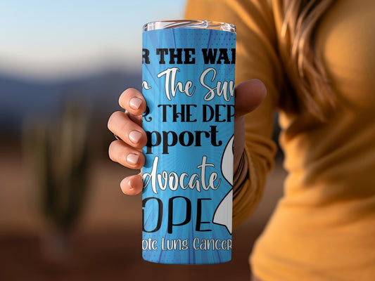 Advocate Hope Inspire Promote Lung Cancer Awareness Tumbler