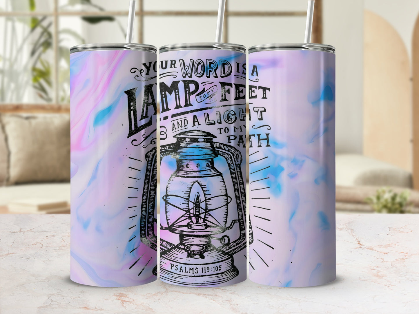 Inspirational Psalms 119 Verse Lamp Tumbler