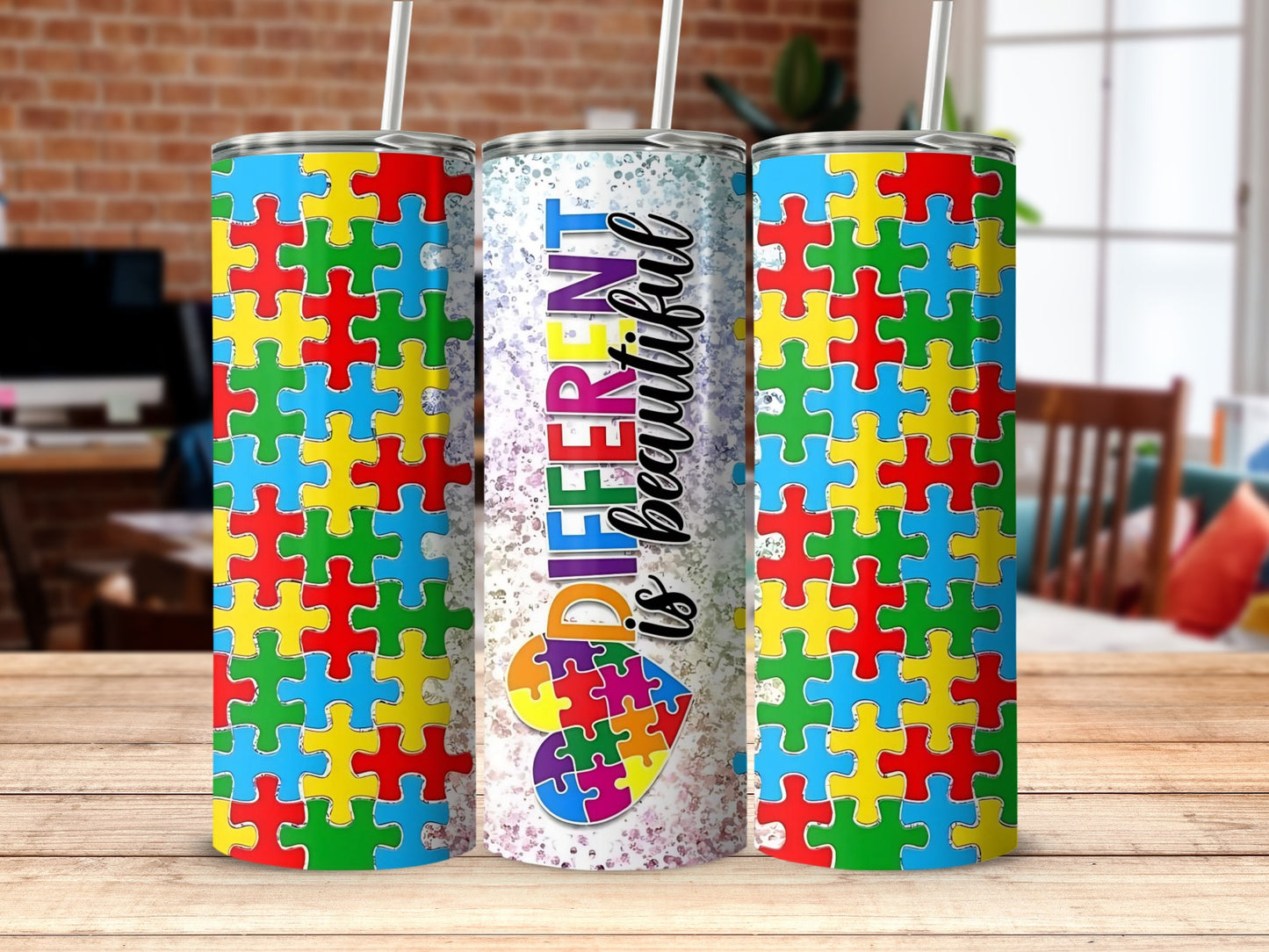 Different is Beautiful Puzzle Design Tumbler