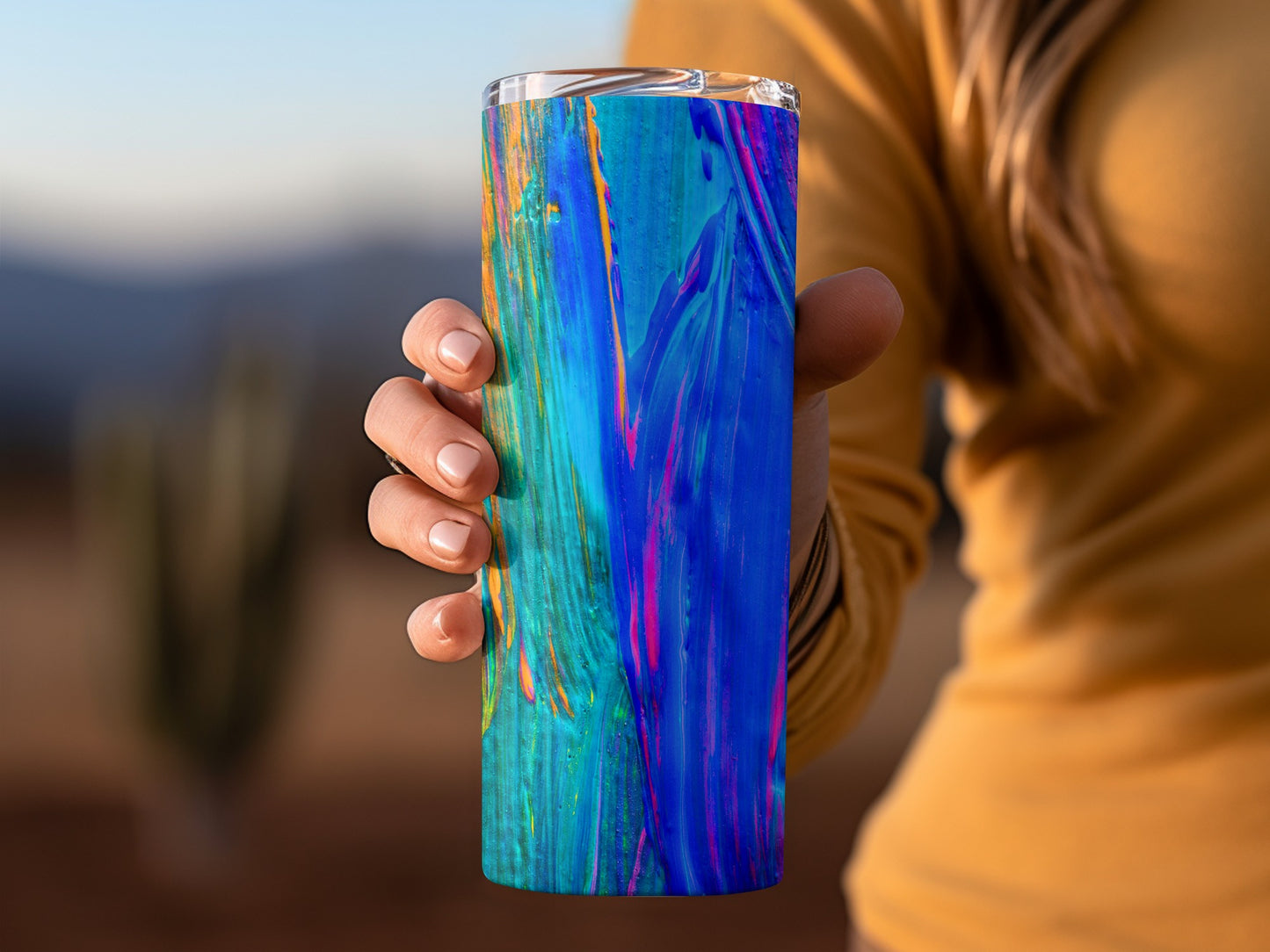Abstract Fluid Paint Swirls In Vibrant Color Palettes Tumblers