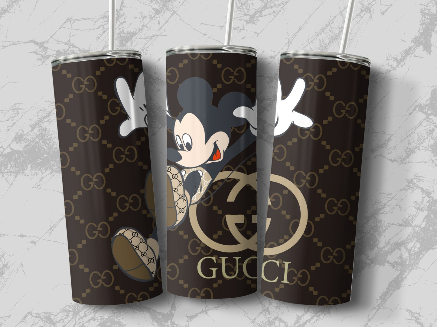 Gucci Mickey Mouse pattern tumbler cup