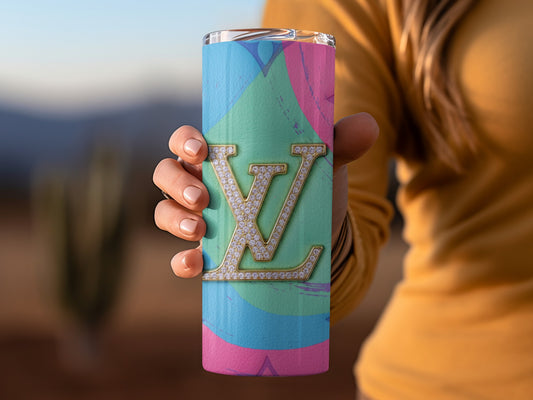 Colorful Insulated Bottle with LV Initial Design