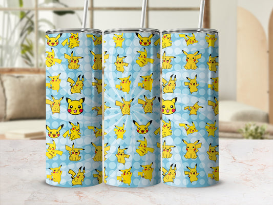 Cute Pikachu Pattern Stainless Steel Tumbler Cup