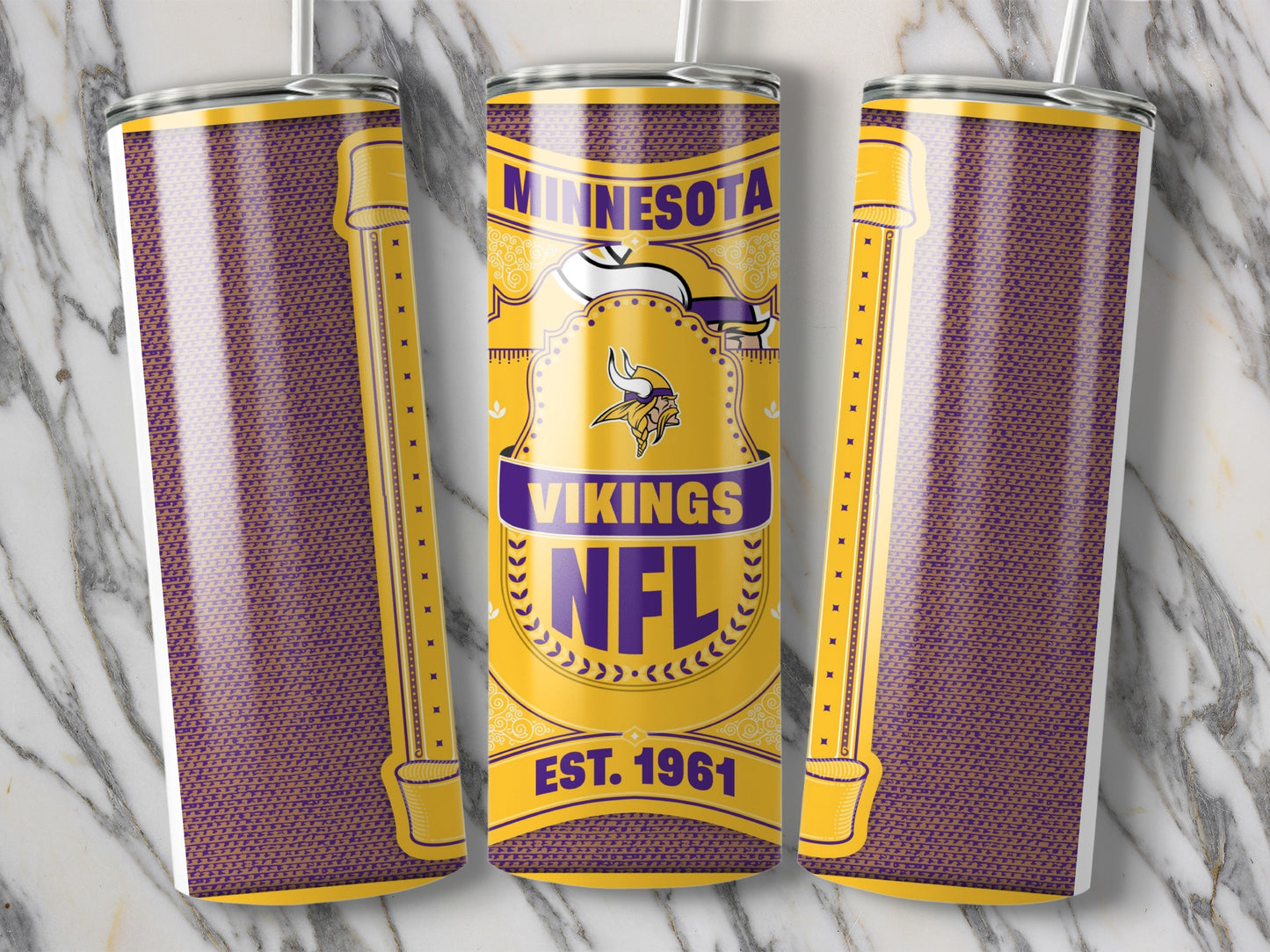 Minnesota Vikings NFL Est 1961 Decorative Styled Tumbler