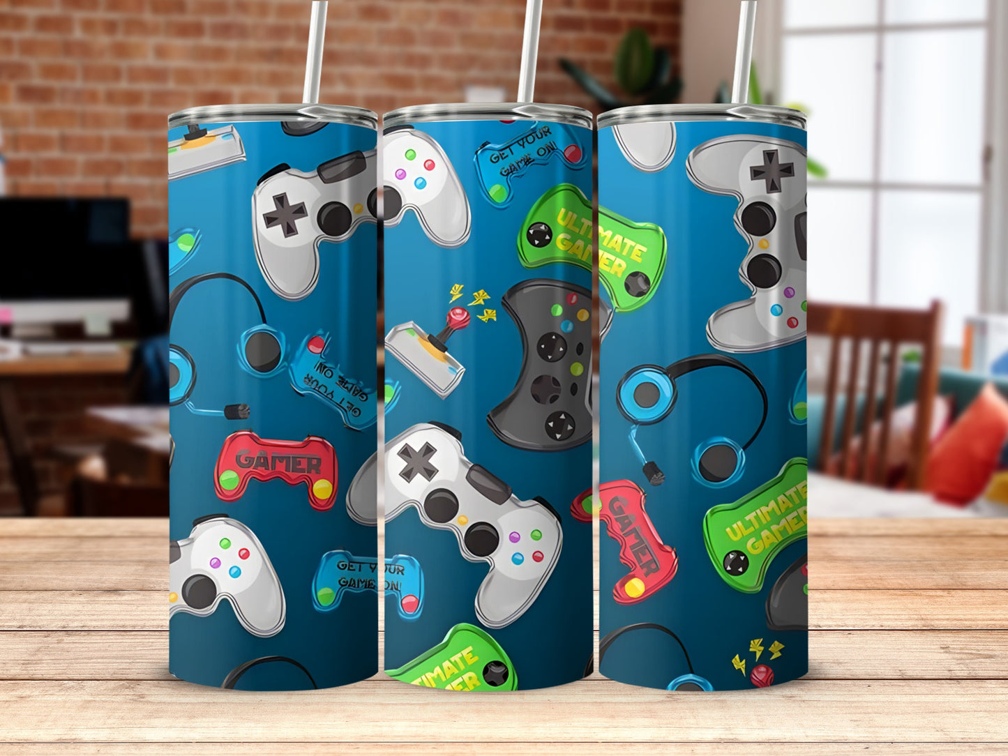Retro Video Gaming Themed Tumbler Design