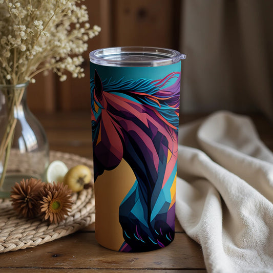 Vibrant Horse Art Pattern Insulated Tumbler Product
