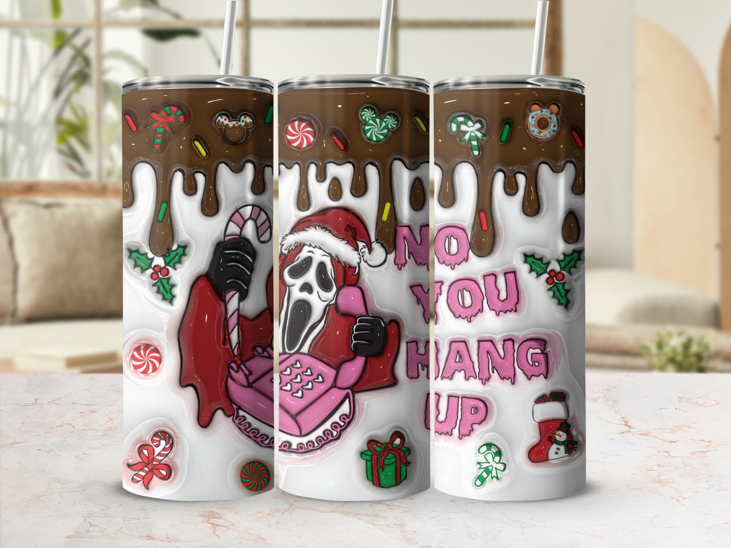 Christmas Horror Movie Themed Tumbler Cup