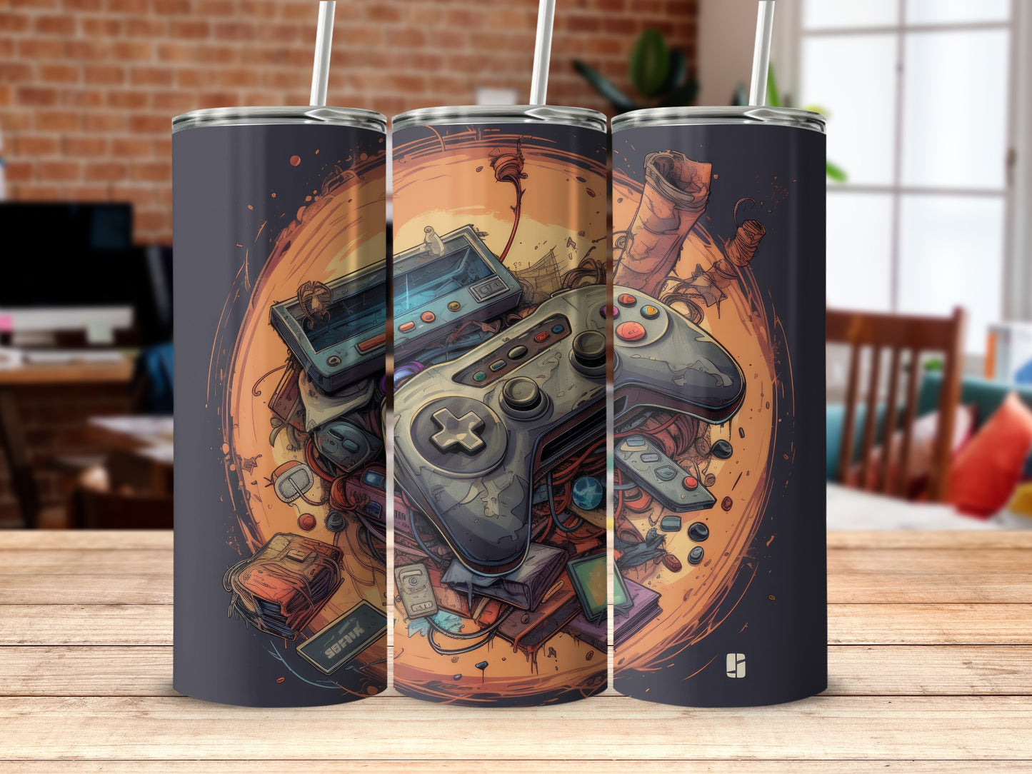 Retro Gaming Console and Controller Travel Mug
