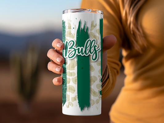 Bulls Design with South Florida Logo and Animal Prints Tumblers