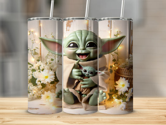 Cute Character with Flowers Insulated Tumbler Cup