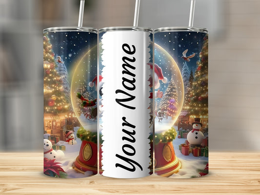 Personalized Festive Christmas Scene Tumbler