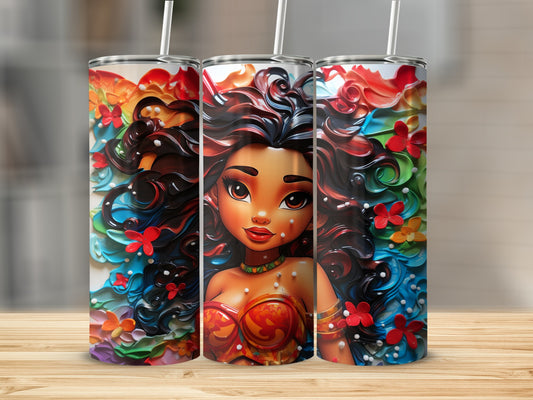Colorful Floral Woman Art Stainless Steel Product
